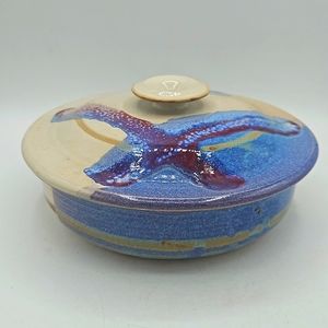 Vintage stoneware pottery with lid